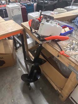 (G-3-13)VEVOR 52cc Gas Post Hole Digger, Gas Powered Earth Auger with 6" & 10" Bits, 3 Extension Rods