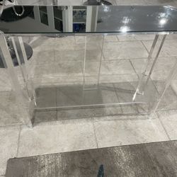 2 Tier Acrylic and Glass console table