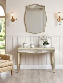 CONSOLE TABLE MIRROR GOLD