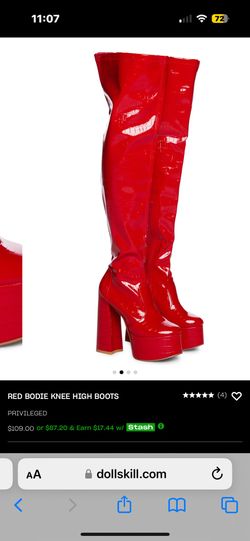 Brand New lemon Drop Red Patent Leather Boots 