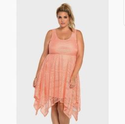 New TORRID Blush Allover Lace Hanky Dress sz L/12 NWT