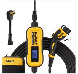 DEWALT Level-2 Portable Electric Vehicle EV Charger up to 32-Amp, 240-Volt AC 7.6 KW, 20 ft. Cable