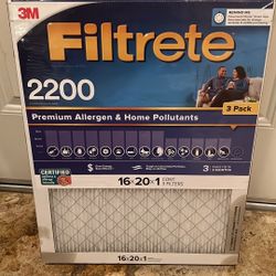 3 pack 16 x 20 x1 Filters. See pictures