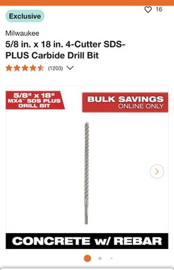 SDS Milwaukee Concrete Drill Bit
