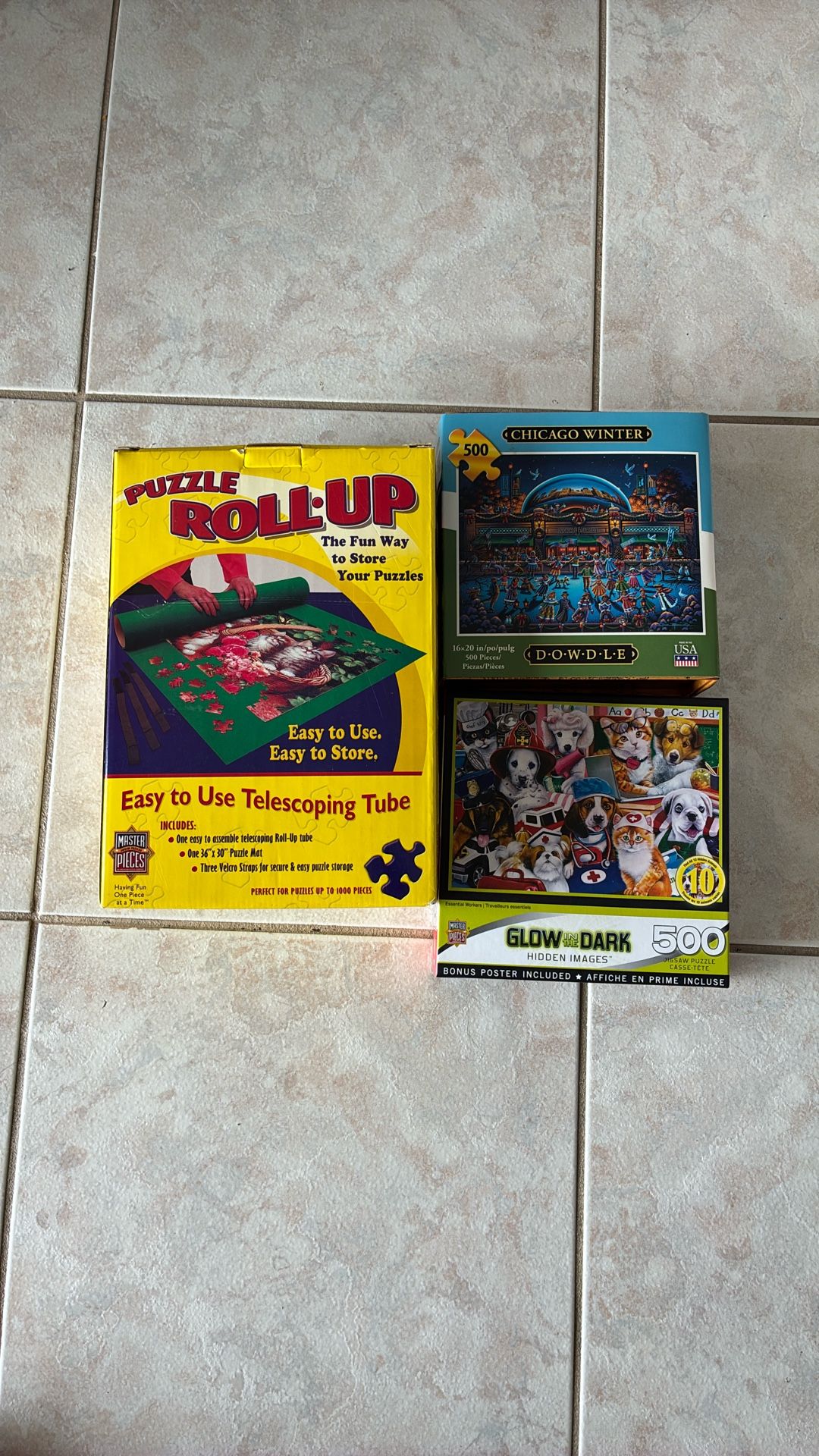 500 Piece Puzzles & Puzzle Roll-Up