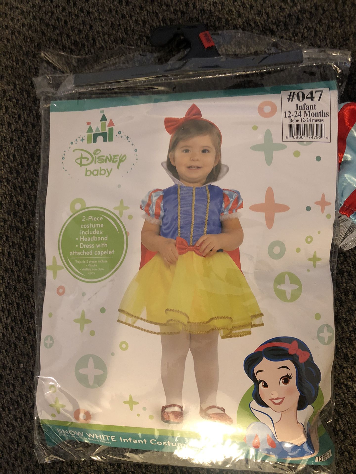 Snowhite costume for infant 12-24 months