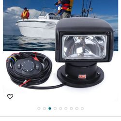 Selling Boat Spotlights Searchlight, 100W Marine Boat Remote Control Spotlight, 360 Degree Outdoor Searchlight Wireless LED Searchlight Rotating Light