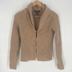 Express Women’s Brown Wool Blend Shawl Collar Cardigan Sweater Size XS