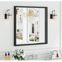 30x30 mirror.  Black. Brand new