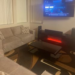 Beige Couch And Love Seat