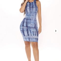 Large The Vibe Tie Dye Mini Dress - Blue/combo