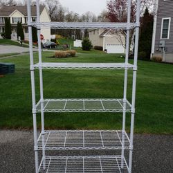 5 tier white wire rack