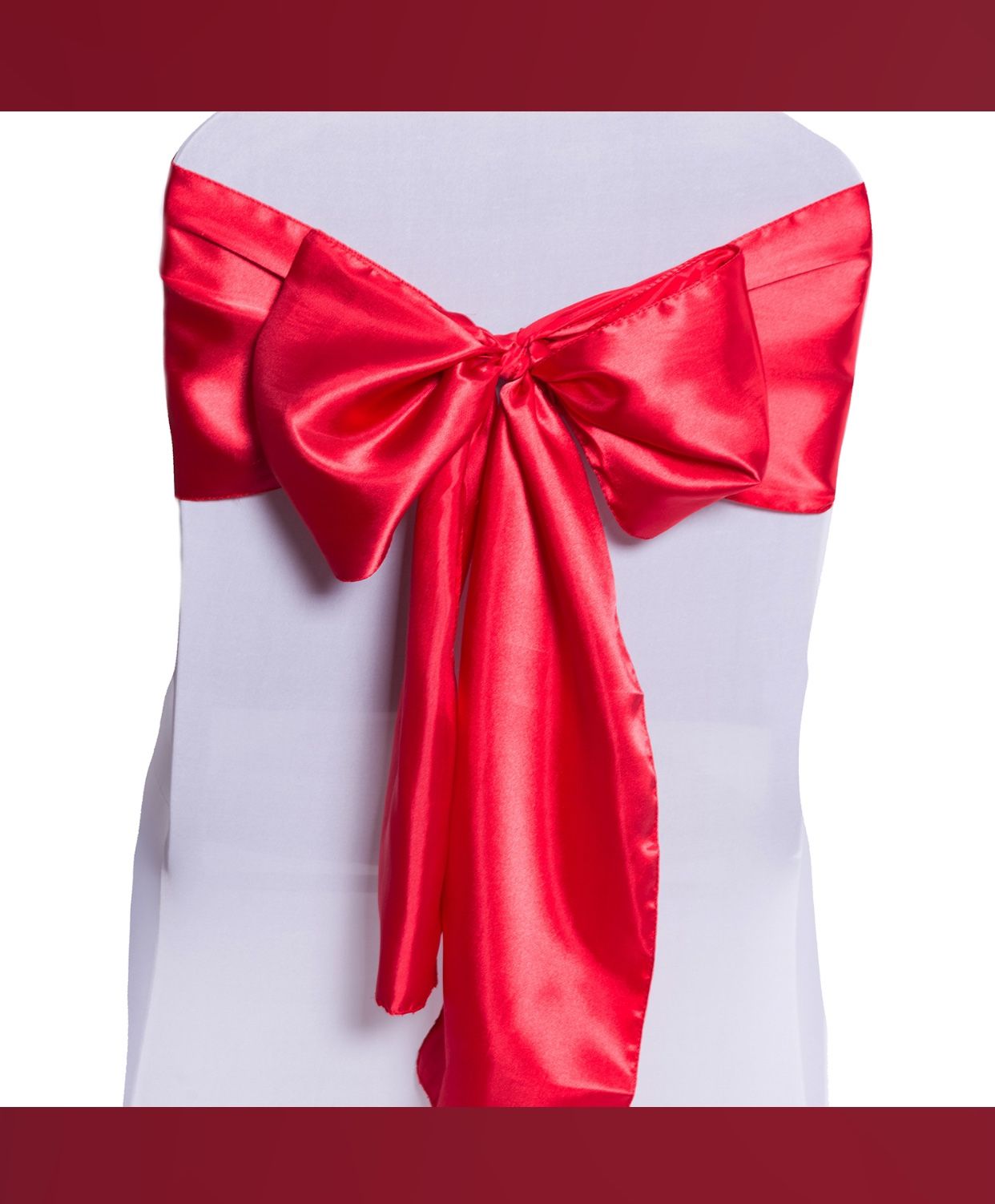 DECOSTAR™ RED DECO SATIN CHAIR SASH - 8’8”- 10 PACK