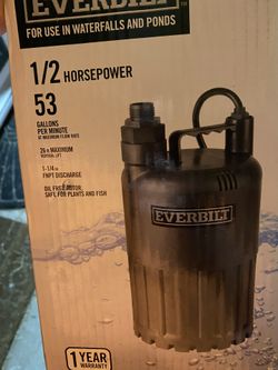 Everbilt Waterfall Pump New For Sale