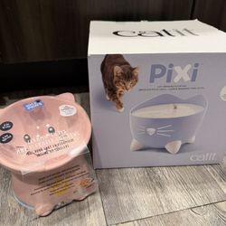 Kitty Fountain and Cat Bowl