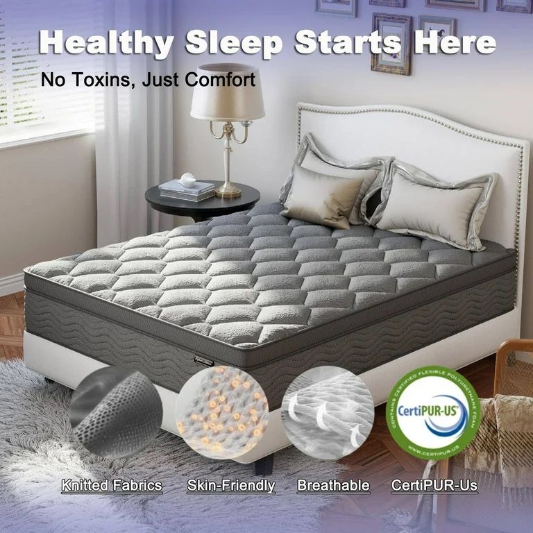 Queen Mattress 12 inch Memory Foam Hybrid Mattress