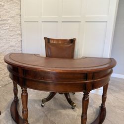 Antique Half-Moon Desk W/Chair