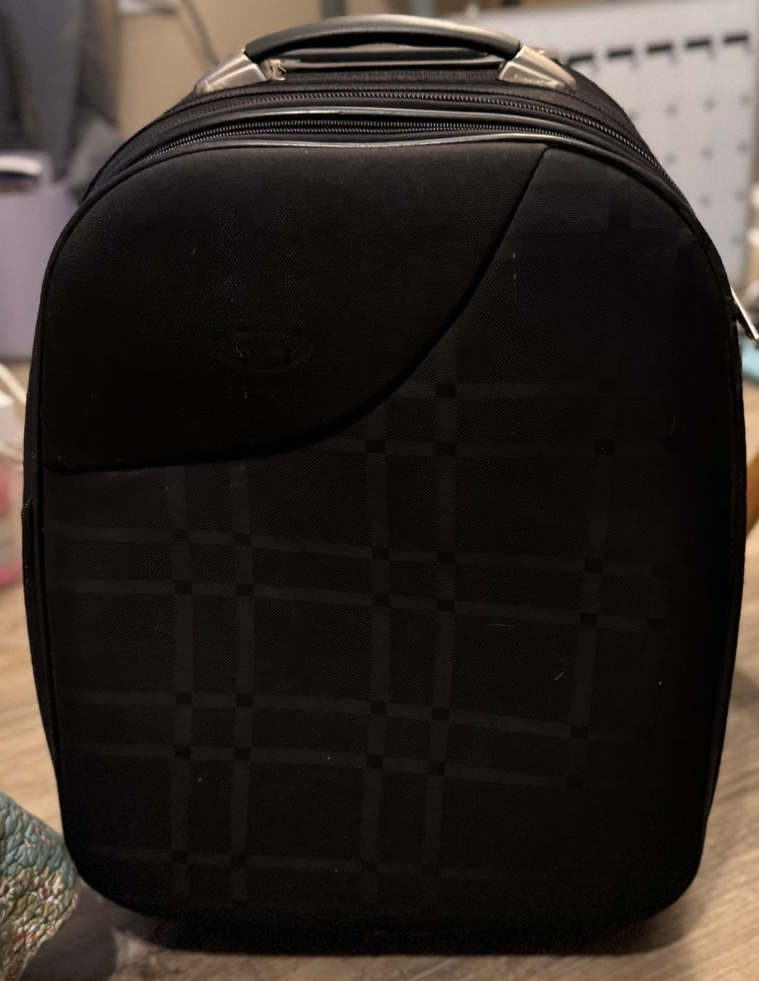 Small Black Travel Suitcase w/ Wheels 