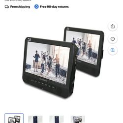 Sylvania 10.1" Dual Screen Portable Blu-Ray (R) DVD Media Player SDVD1087, Black