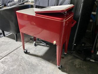 Red Cooler With Wheels Thumbnail