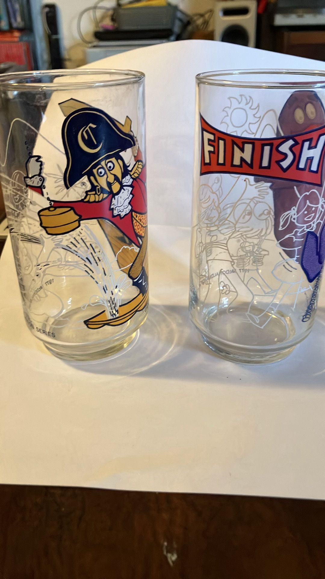 VINTAGE 1977 McDonald's Collector Glasses (Captain Crook & Grimace)
