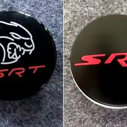 Set Of 4 New SRT Hellcat 63mm Caps See All Pics Choose 1 Set SHIPPING AVAILABLE .  See All My Listings For Much More Sold Separately 