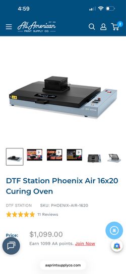 DTF Station Curing Oven Phoenix Air 16x20