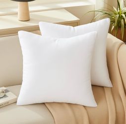 White Square Throw Pillows Set of 2