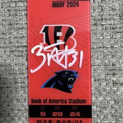 Zack Moss Signed Autograph Commemorative Acrylic Ticket - Beckett Coa - Cincinnati Bengals