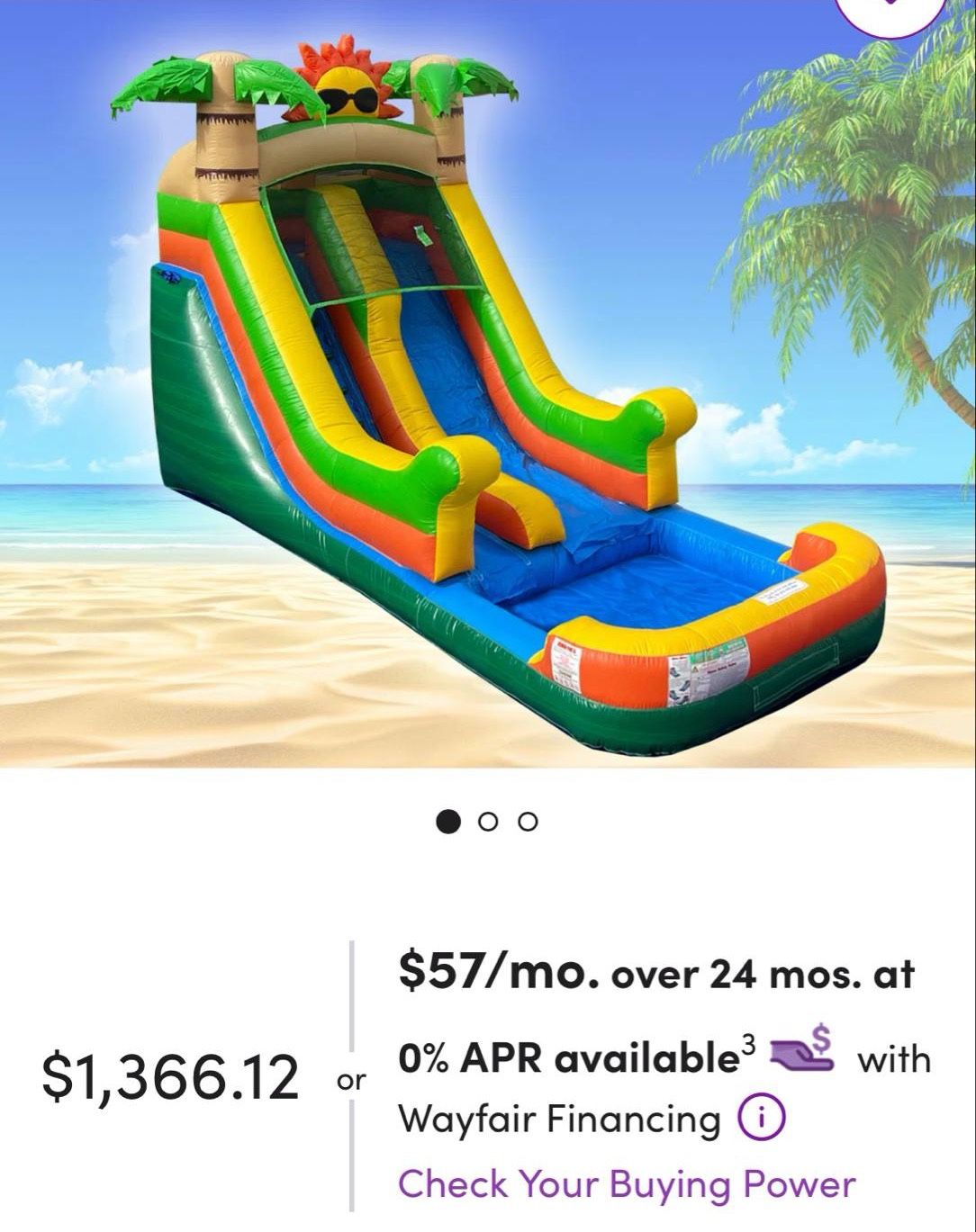 Large Inflatable Double Tropical Water Slide 🛝 Tobogán de agua tropical doble inflable grande