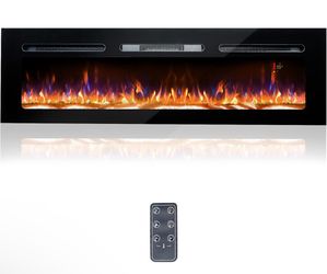  Recessed & Wall Mounted Electrical Fireplace with Bracket