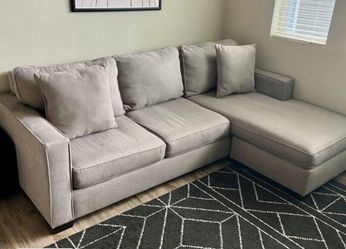 Beige Egan Modern Sectional Chaise Sofa from Living Spaces
