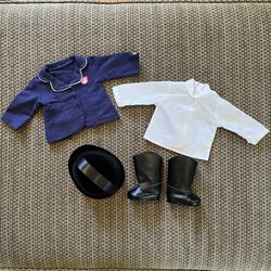 American Girl Doll Fancy Riding Outfit 2010 Shirt Jacket Hat Boots