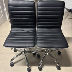 Rolling Black Chairs 2x