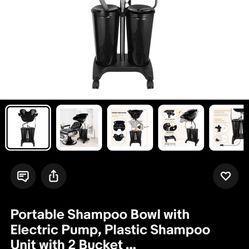Paddie Electric Pump Portable Shampoo Bowl with Sprayer, Portable Hair Washing Sink with 2 Buckets for Water Storage and Drainage