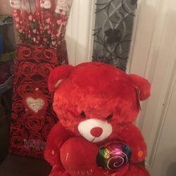 Love Bears16” In 3 Different Colors They ICome With Light Batteries Included & 1 Rose $22