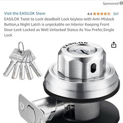 twist To Lock Deadbolt Easilok keyless with anti mislock button