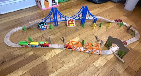 Wooden trains set