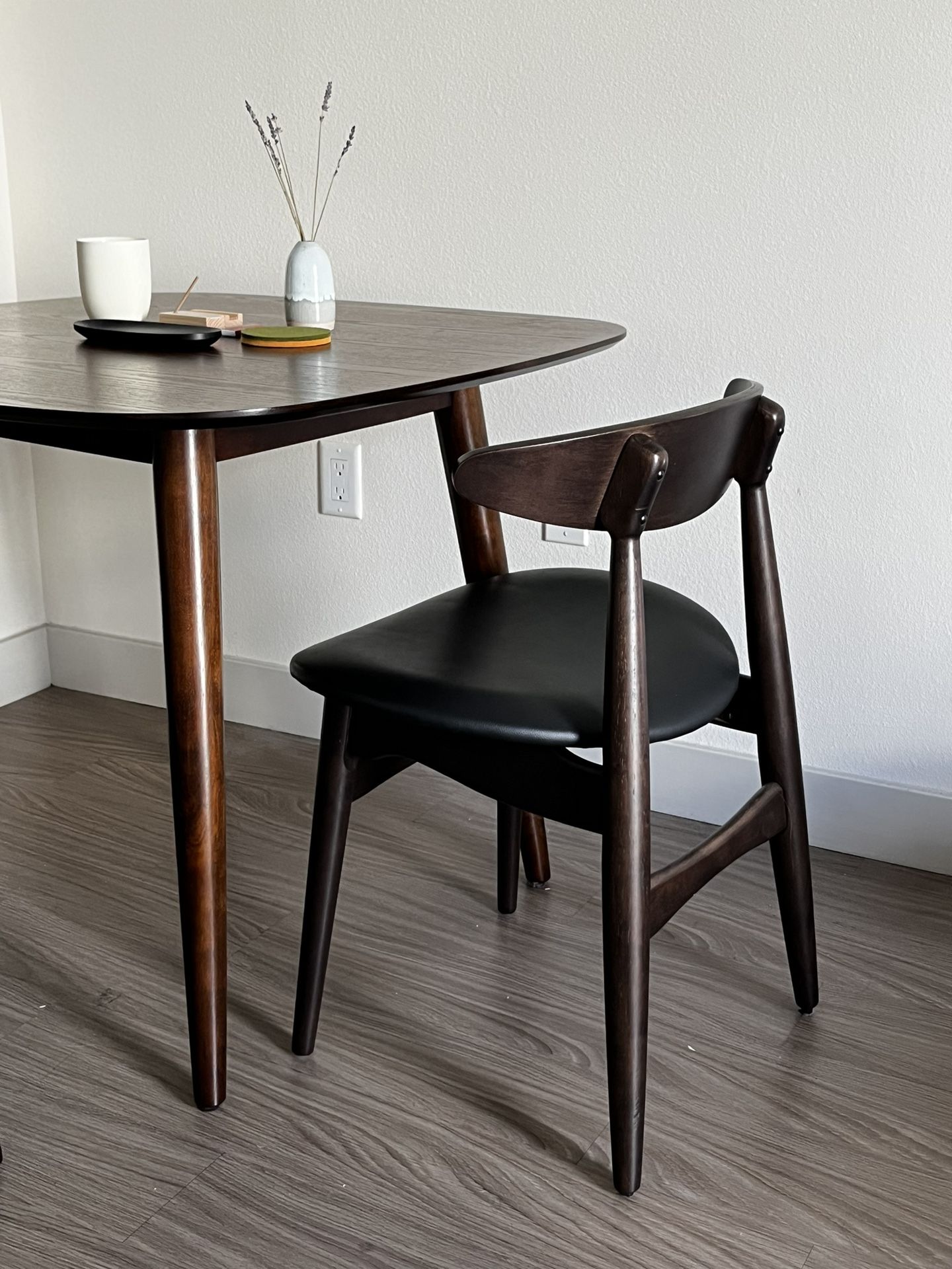 Mid-century Modern Dark Brown Chairs (Upholstered)