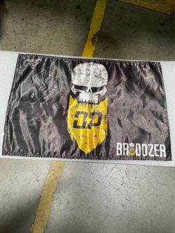 Monster Jam Brodozer RARE SIGNED Flag Banner 21x15