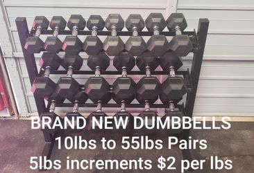 Dumbbells BRAND NEW 10lbs through 55lbs