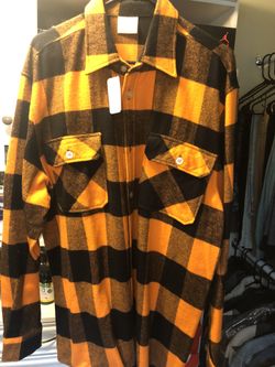 Orange and Black plaid shirt, XL