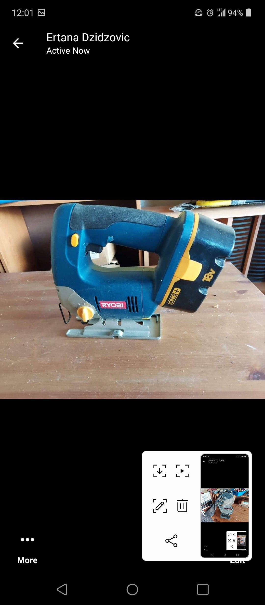 Jig saw w/1 battery no charger Ryobi