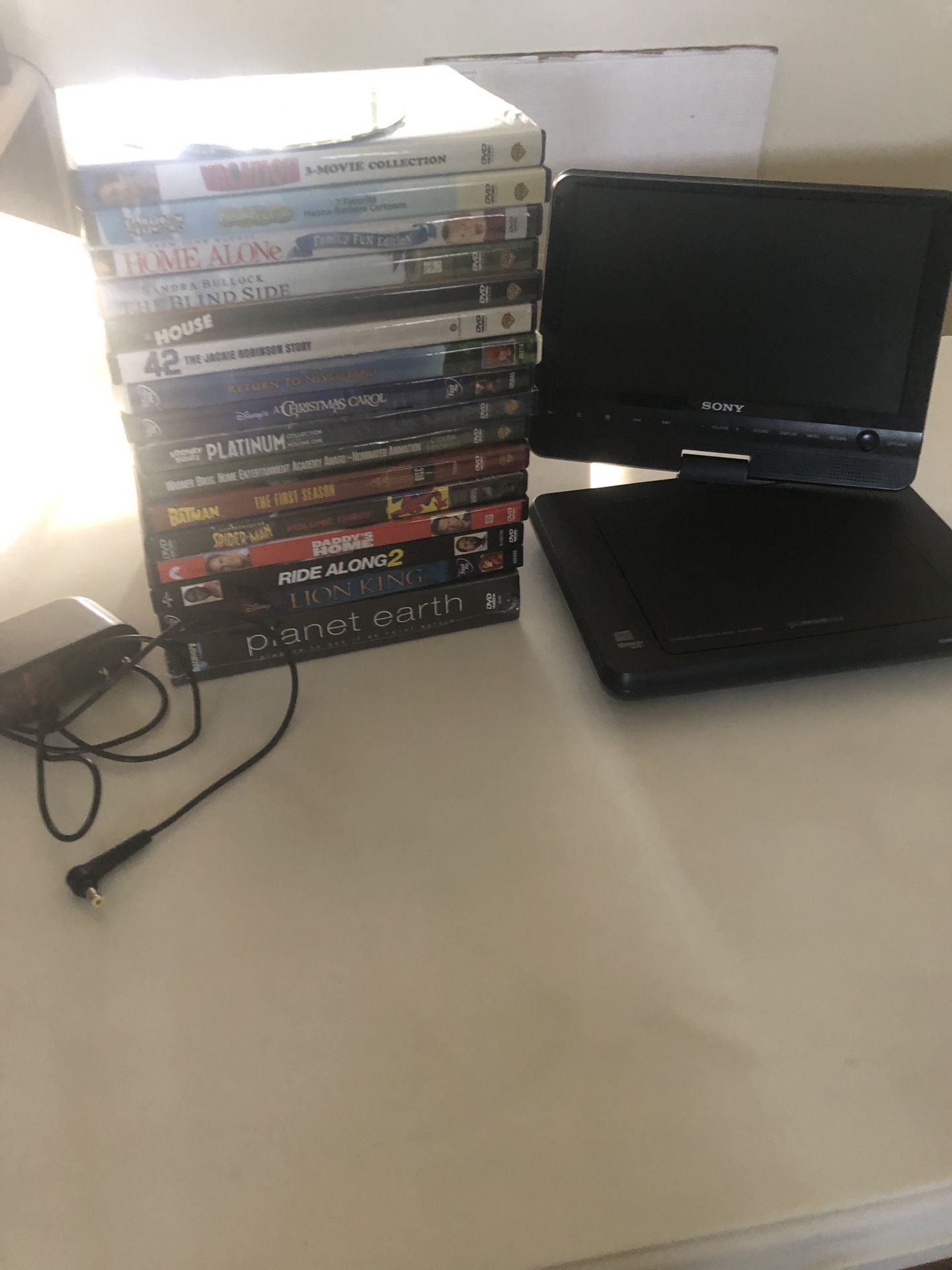 Sony portable DVD player with DVDs