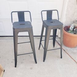 Metal Bar Stools  - Both For $20