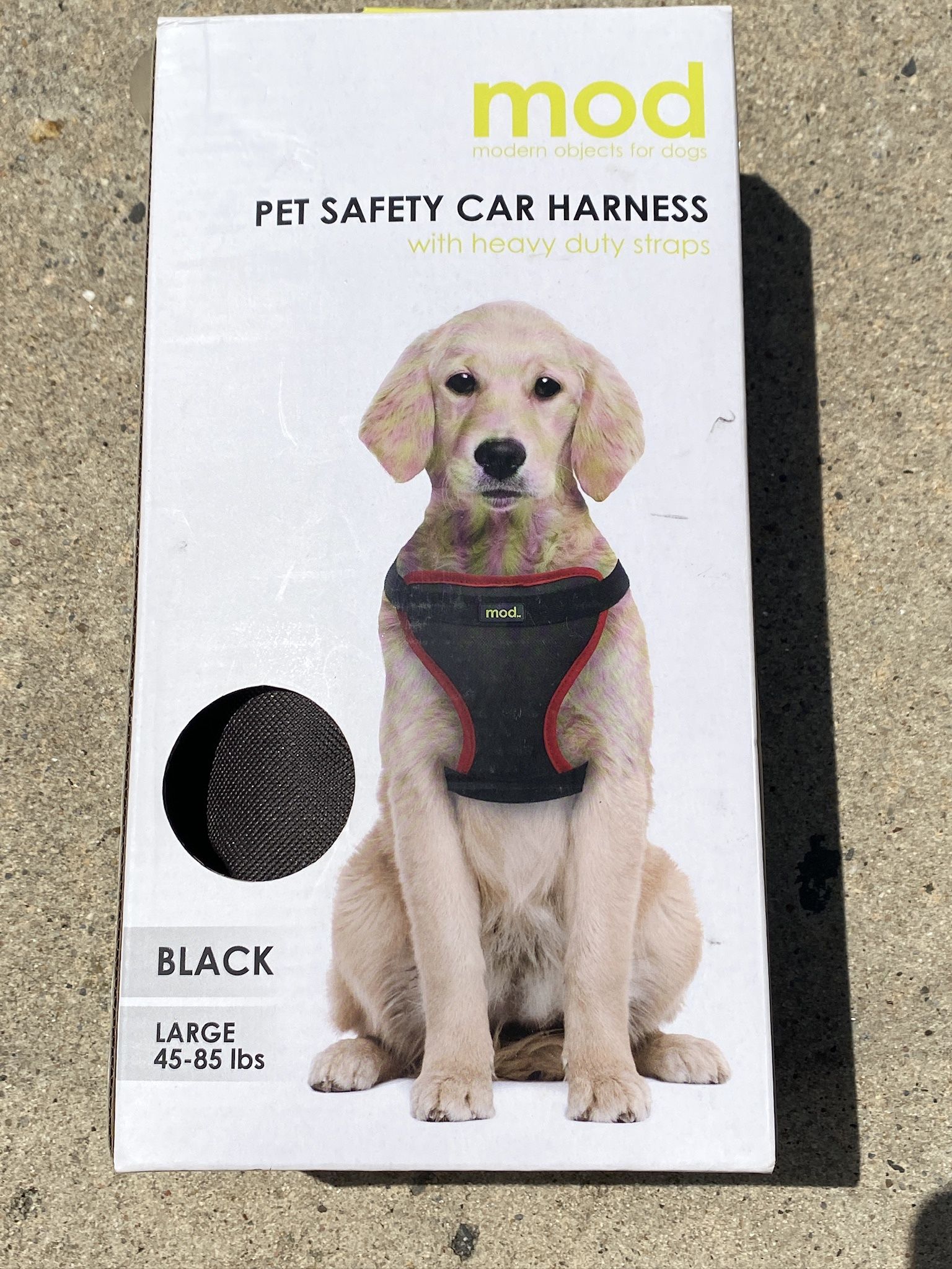 NEW Mod Dog Pet Safety Car Harness with Heavy Duty Straps Black and Red Large 45-85 lbs