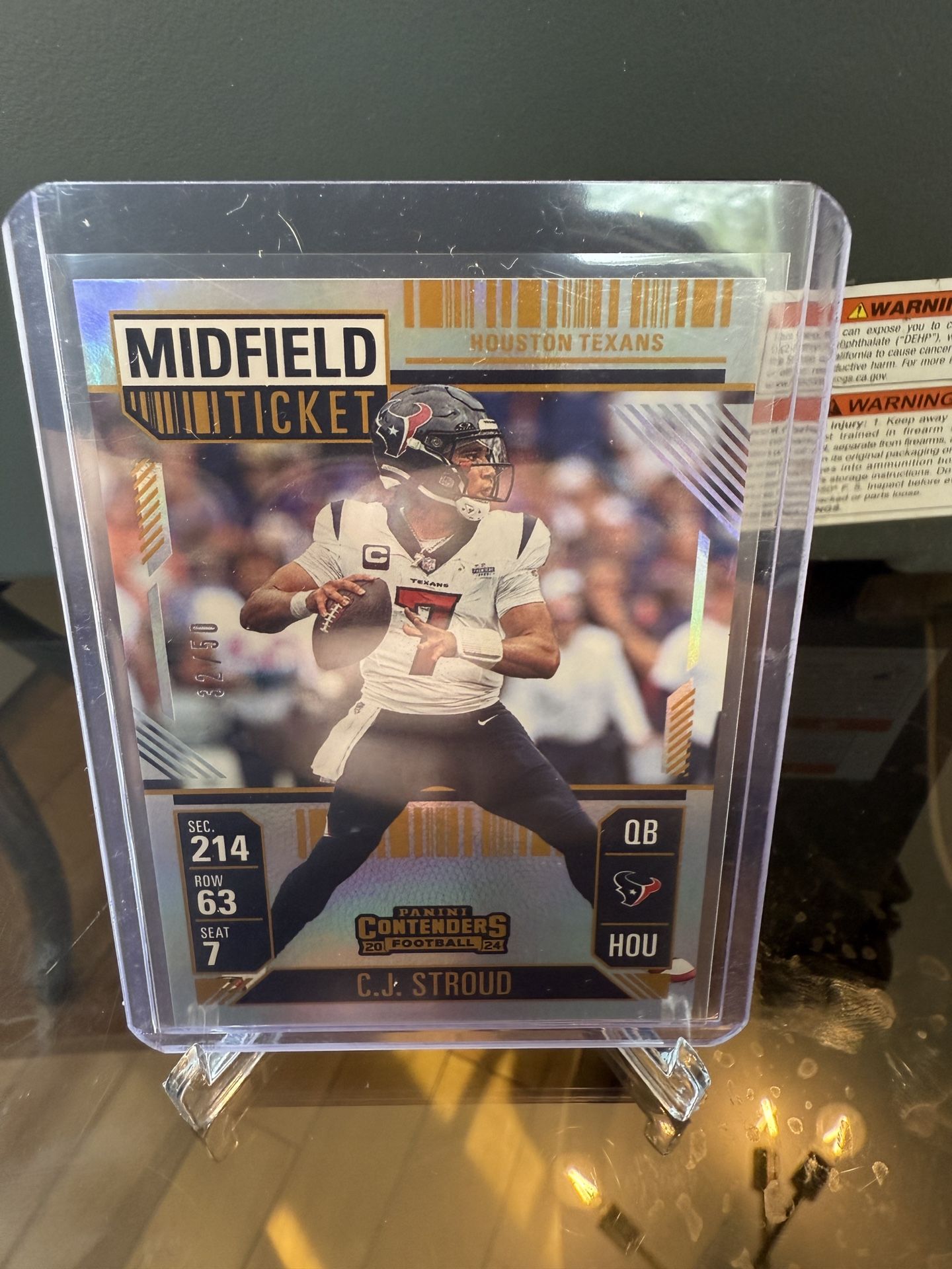 2024 Contenders Houston Texans C.J. Stroud Midfield Ticket #/50