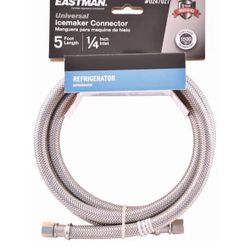 EASTMAN 5-ft 1/4 -in Compression Inlet x 1/4 -in Compression Outlet Stainless steel Ice maker connector Item #247027 | Model #98516