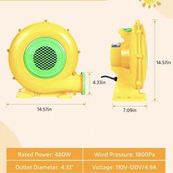 Bounce House Air Blower for Inflatables, 480 Watt ETL Certified Electric Blower, Perfect for Inflatable Bounce House Water Slide and Bouncy Castle Ind
