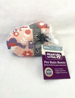 NEW! Pet Dog Rain Boots SMALL Dog Reflective Stripe Flowers Patter warm lining Booties cover paw puppy